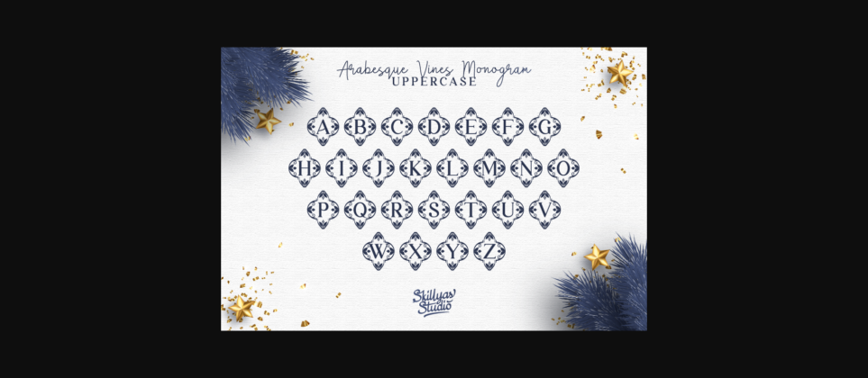 Arabesque Vines Monogram Font Poster 7