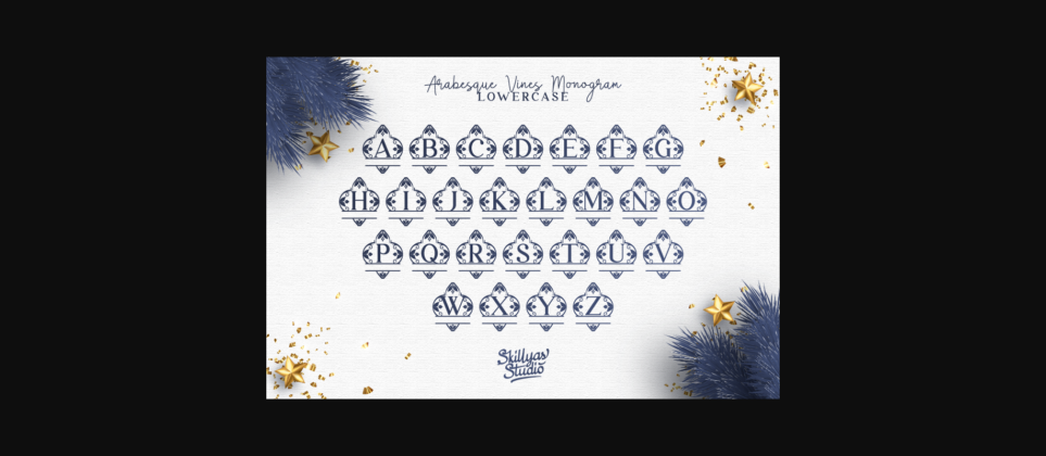 Arabesque Vines Monogram Font Poster 8