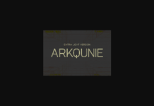 Arkqunie Outline Extra Light Font Poster 1