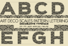Art Deco Scales Pattern Lettering Font Poster 1