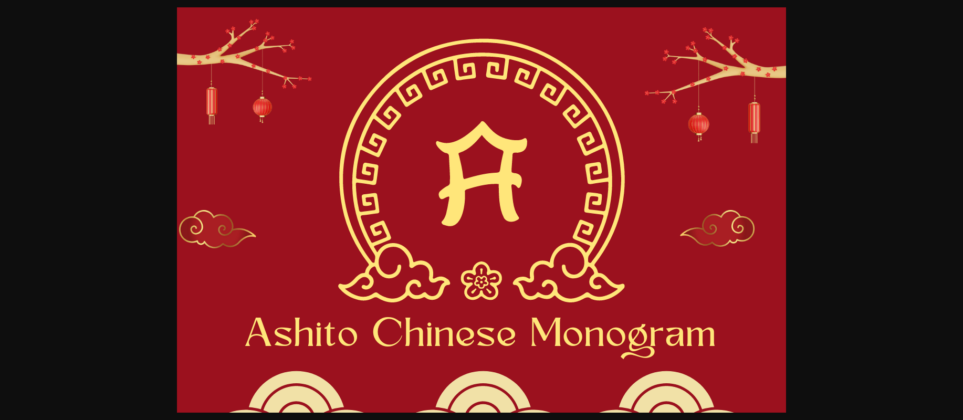 Ashito Chinese Monogram Font Poster 3