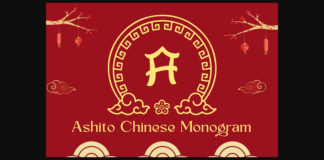 Ashito Chinese Monogram Font Poster 1