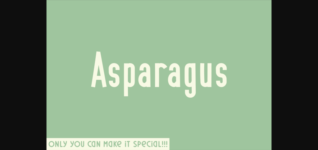 Asparagus Font Poster 3