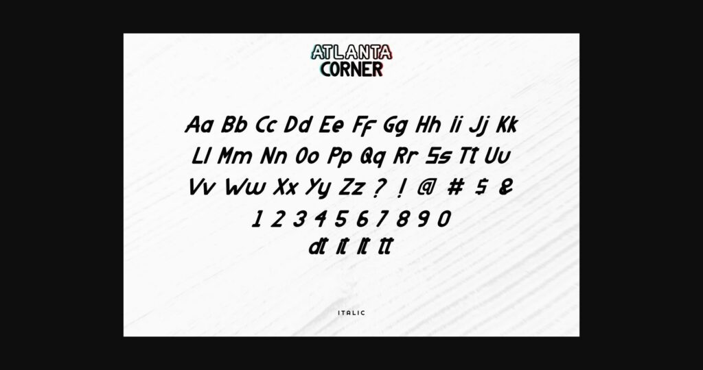 Atlanta Corner Font Poster 8