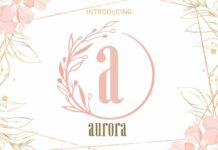 Aurora Leaf Circle Monogram Font Poster 1
