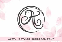 Austy Monogram Font Poster 1