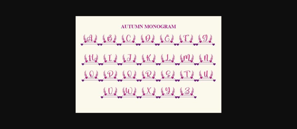 Autumn Monogram Font Poster 5