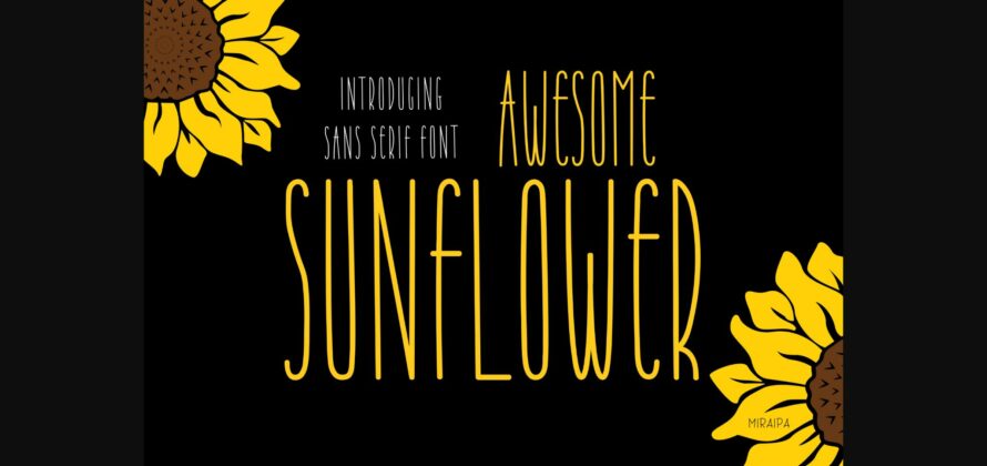 Awesome Sunflower Font Poster 3