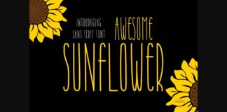 Awesome Sunflower Font Poster 1