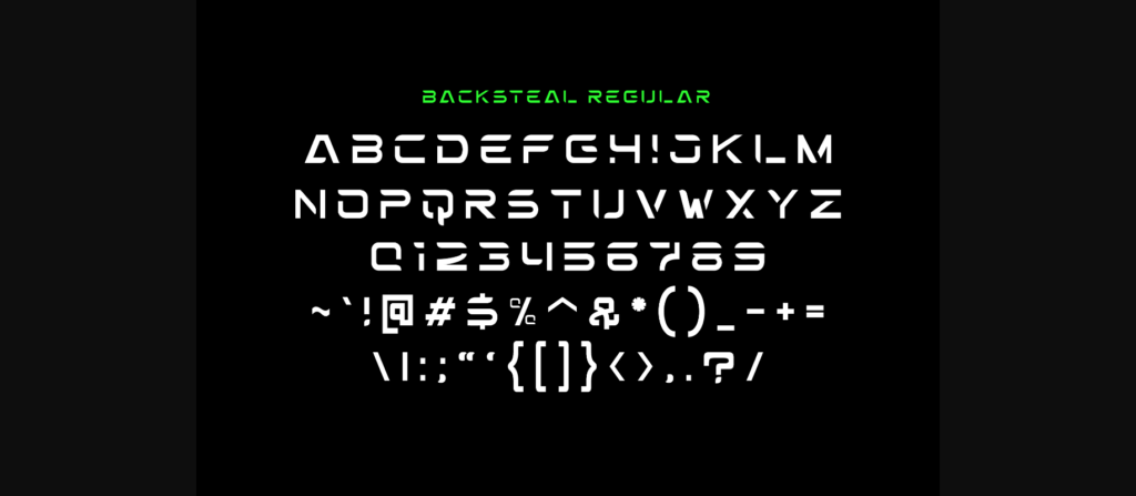 Backsteal Font Poster 2