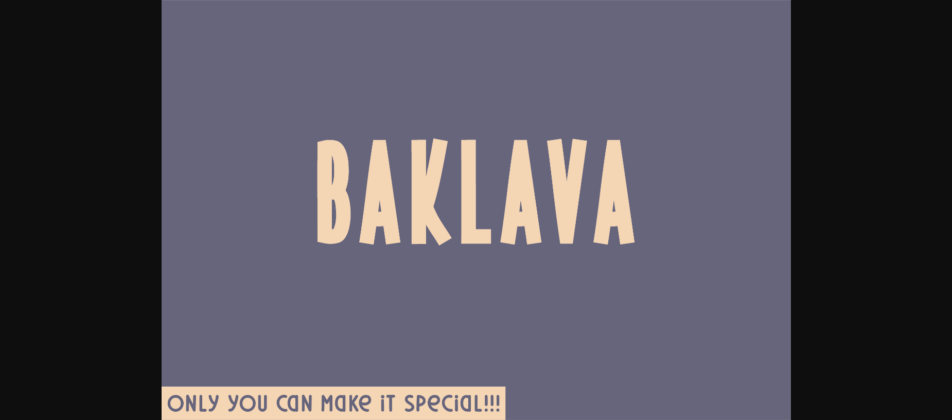 Baklava Font Poster 3