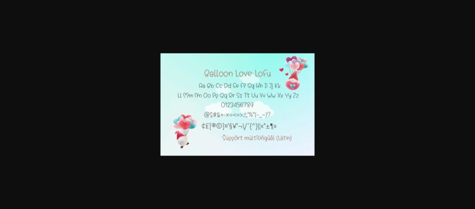 Balloon Love Lofu Font Poster 4