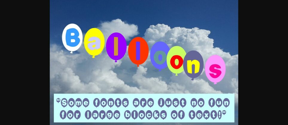 Balloons Font Poster 5
