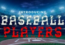 Baseball Players Font Poster 1
