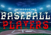 Baseball Players Font Poster 1