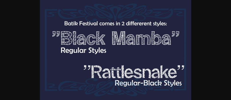 Batik Festival Font Poster 2