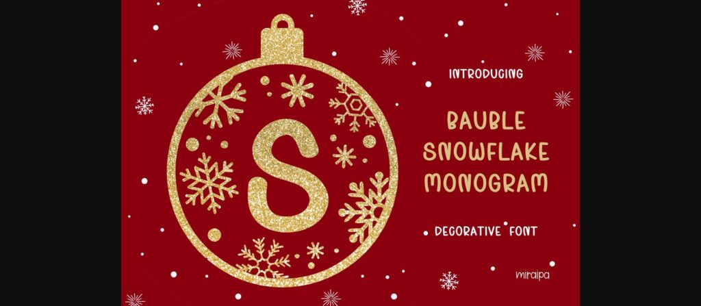 Bauble Snowflake Font Poster 1