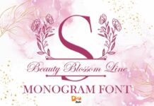 Beauty Blossom Line Monogram Font Poster 1