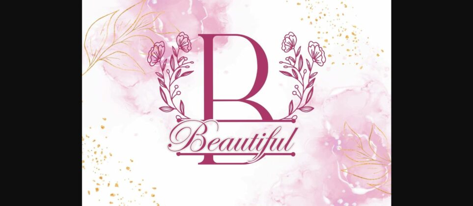 Beauty Blossom Line Monogram Font Poster 4