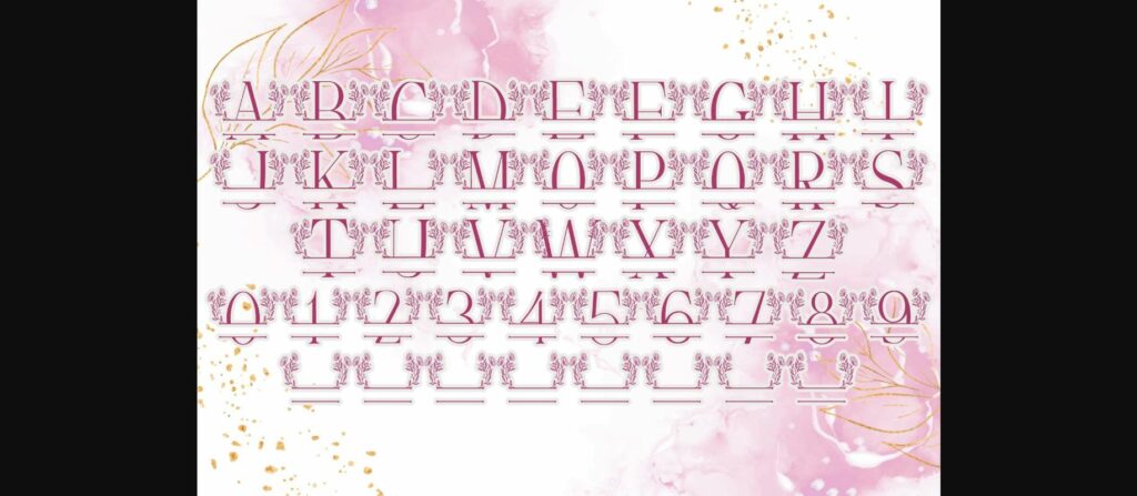 Beauty Blossom Line Monogram Font Poster 6