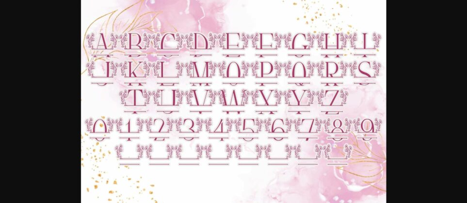 Beauty Blossom Line Monogram Font Poster 6