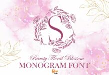 Beauty Floral Blossom Monogram Font Poster 1