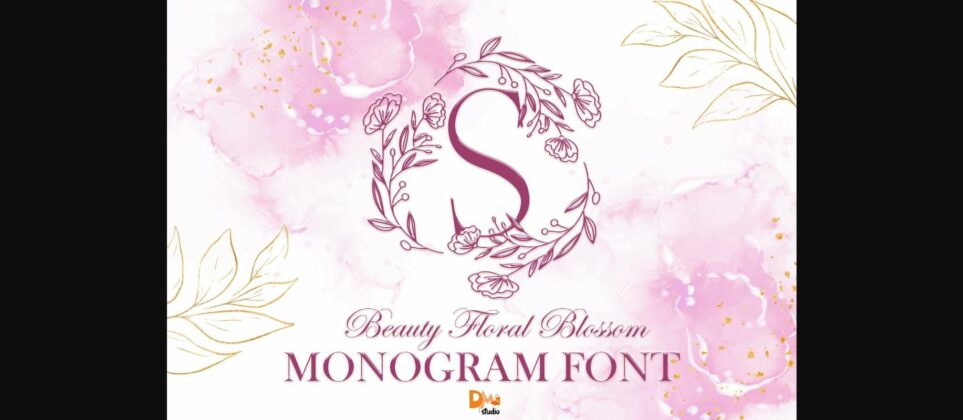 Beauty Floral Blossom Monogram Font Poster 1
