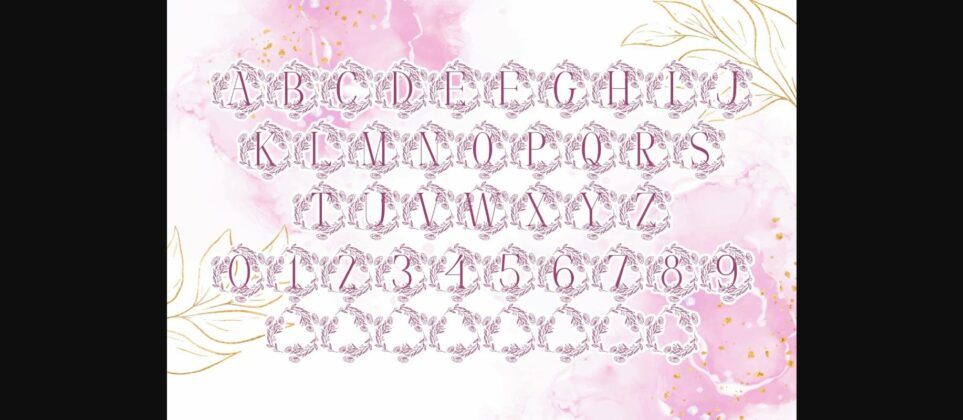 Beauty Floral Blossom Monogram Font Poster 6