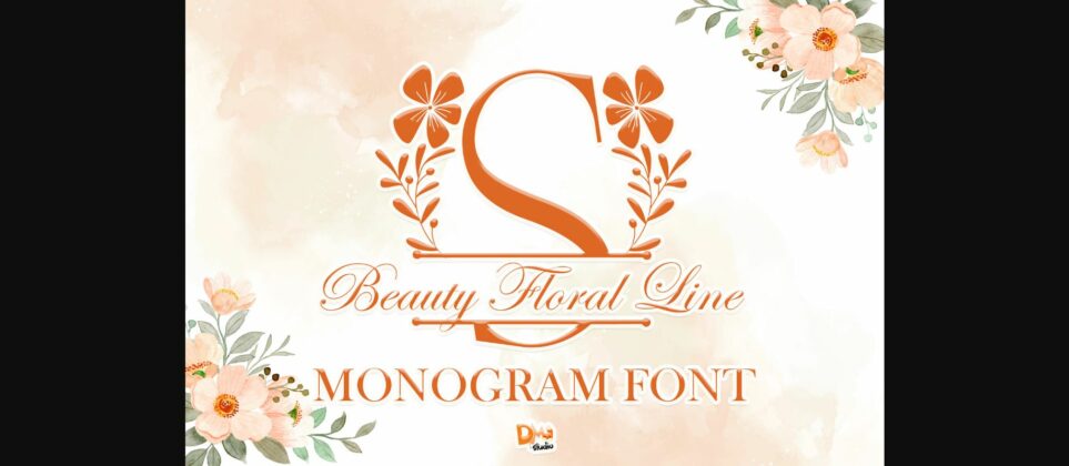 Beauty Floral Line Font Poster 3