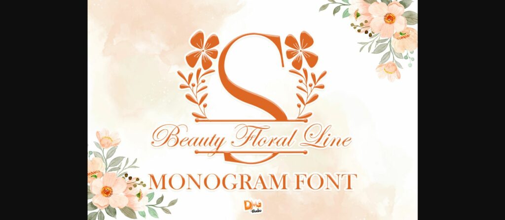 Beauty Floral Line Font Poster 1