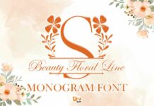 Beauty Floral Line Font Poster 1