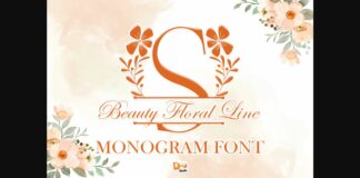 Beauty Floral Line Font Poster 1