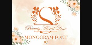 Beauty Floral Line Font Poster 1