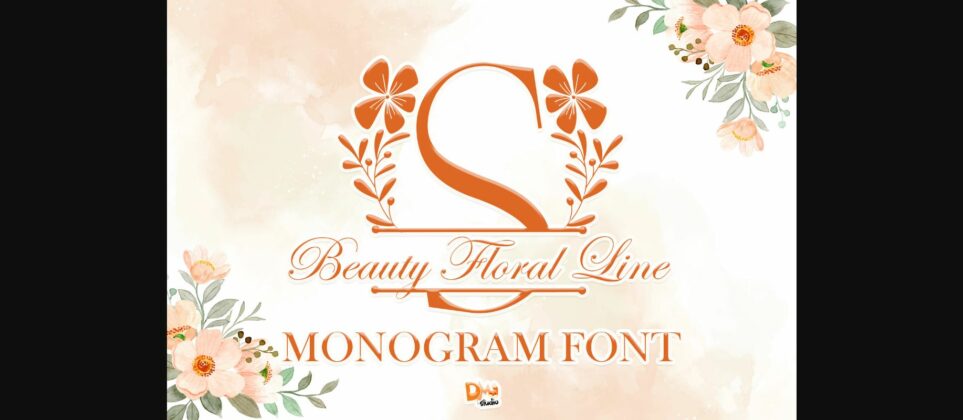 Beauty Floral Line Font Poster 1