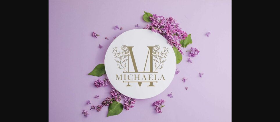 Beauty Floral Line Monogram Font Poster 5