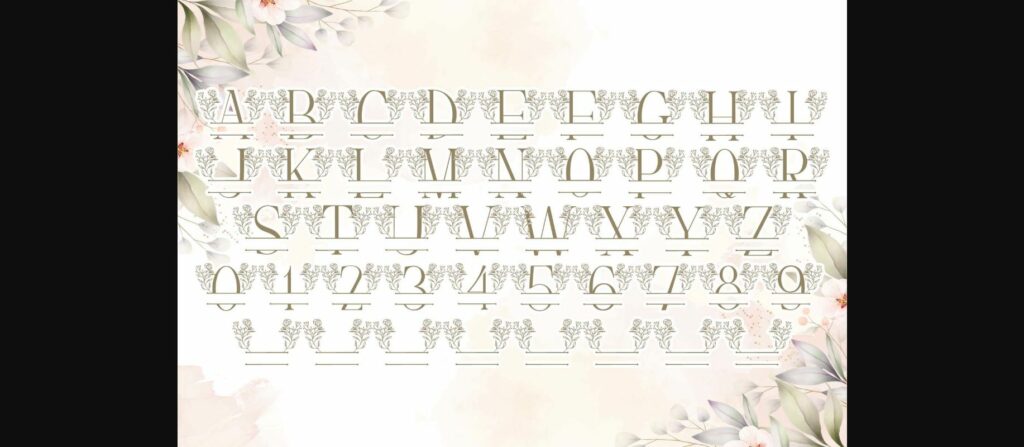 Beauty Floral Line Monogram Font Poster 6