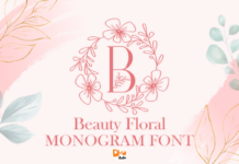 Beauty Floral Monogram Font Poster 1