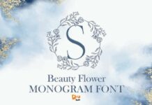 Beauty Flower Monogram Font Poster 1