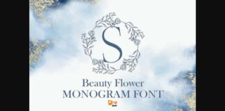 Beauty Flower Monogram Font Poster 1