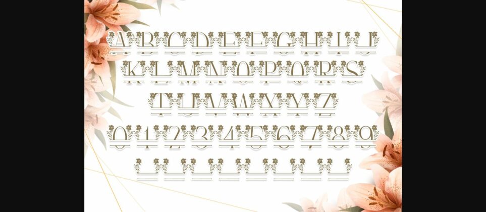 Beauty Lily Line Monogram Font Poster 6