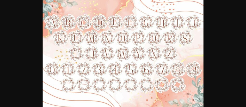 Beauty Magnolia Flower Monogram Font Poster 6