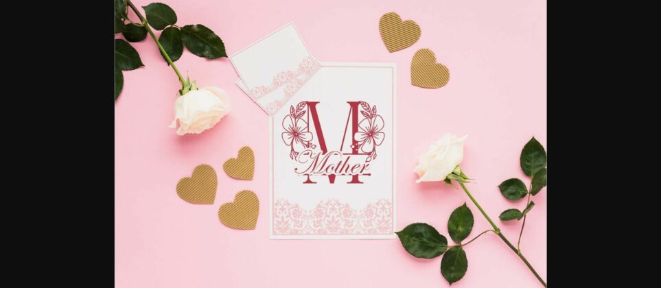 Beauty Magnolia Line Monogram Font Poster 5