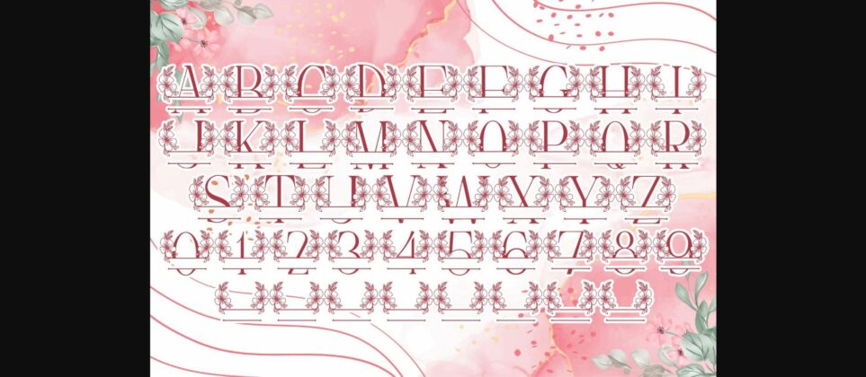 Beauty Magnolia Line Monogram Font Poster 6