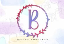 Belina Monogram Font Poster 1