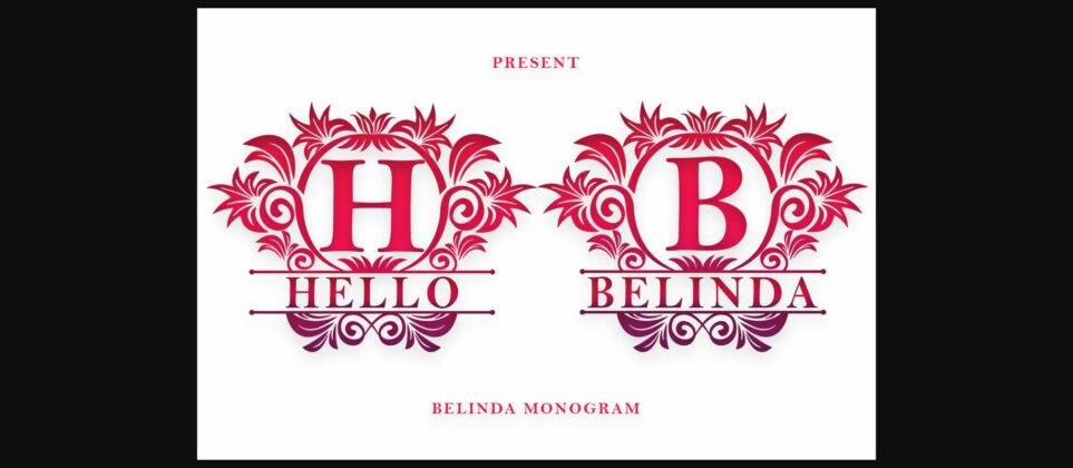 Belinda Monogram Font Poster 4