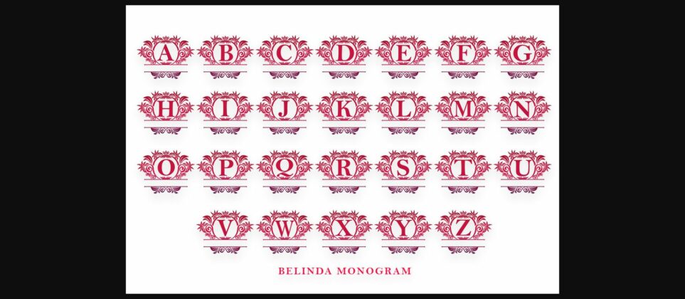 Belinda Monogram Font Poster 5