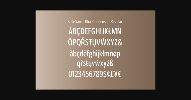 BelleSans Ultra Condensed Regular and Oblique Font Poster 4