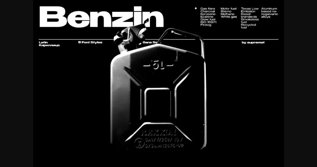 Benzin Font Poster 4