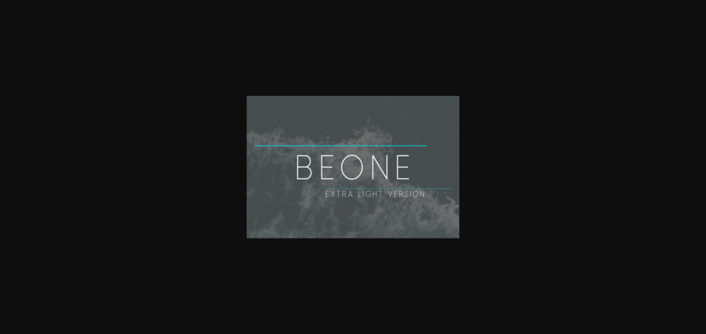 Beone Extra Light Font Poster 3