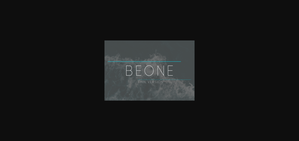 Beone Thin Font Poster 3